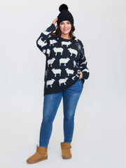 Supersoft Lamb Everywhere Pattern Jacquard Pullover