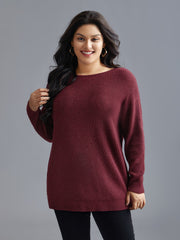 Round Neck Texture Back Bowknot Pullover