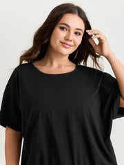 Batwing Sleeve Bubble Hem T-Shirt