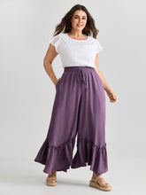Drawstring Waist Ruffled Hem Pants