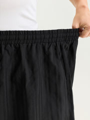 Striped Texture Drawstring Waist Shorts