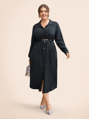 Stretch Woven Structured Midi Dress