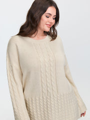 Twisted Texture Drop Shoulder Pullover