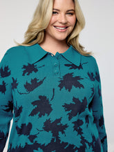 Crisp Fall Leaf Polo Neck Pullover