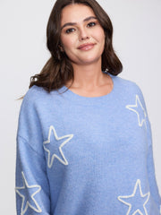 Star Pattern Coil Rope Embroidery Pullover