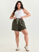 Cotton Washed And Distressed Straight-Leg Shorts