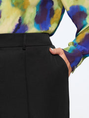 Plain Cropped Straight Leg Pants