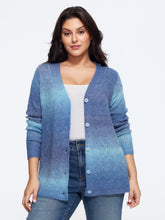 Ombre Gradient Button‑Front Cardigan