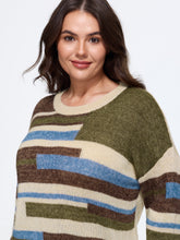 Crew Neck Colorblock Drop Shoulder Pullover