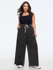 Vintage Washed Stretch Wide Leg Pants