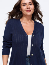 Wool Blend Texture Button Front Breathable Cardigan