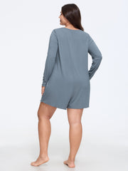 Supersoft Round Neck Half Button Lounge Romper