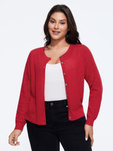 Round Neck Cut Out Open Front Cardigan