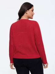 Round Neck Cut Out Open Front Cardigan