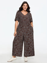 Supersoft Paisley Print V Neck Wide Leg Jumpsuit