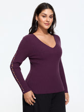 Supersoft V‑Neck Cut‑Out Arm Fitted Pullover