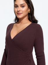Supersoft Wrap Neck Asymmetrical Hem Pullover