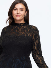 Mock Neck Floral Sheer Lace Mesh Top