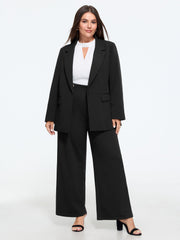 Lapel Collar Single Button Blazer