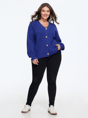 V Neck Button Down Cardigan