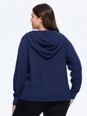 Supersoft Full Zip Cable Knit Hooded Cardigan