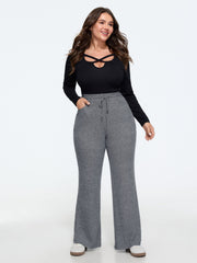 Supersoft Drawstring Waist Ribbed Knit Pants