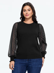 Supersoft Floral Print Sheer Puff Sleeve Pullover