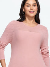 Solid Round Neck Hollow Crochet Detail Pullover