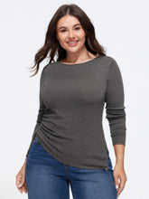 Supersoft Boat Neck Side Drawstring Ruched Pullover