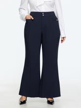 Stretchy Front Seam Buttons Pocket Pants