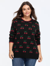 Supersoft Cherry Jacquard Crew Neck Pullover