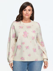 Supersoft Floral Print Crew Neck Pullover