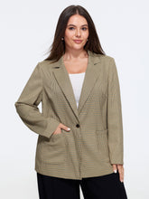 Vintage Plaid Single Button Blazer