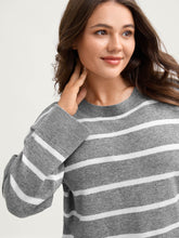 Stripes Print Round Neck Pullover