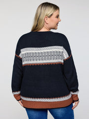 Supersoft Super Stretchy Geometric Stripe Pullover