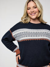 Supersoft Super Stretchy Geometric Stripe Pullover