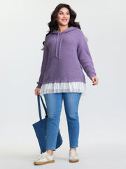 Textured Mesh Hooded Pullover