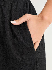 Drawstring Lace Trim Straight-Leg Pants