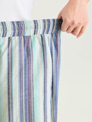 Striped Elastic Waist Wide Leg Pants