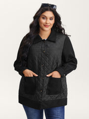 Pockets Contrast Puffer Quilted Jacket