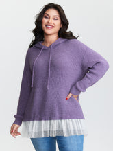 Textured Mesh Hooded Pullover