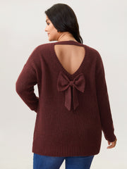 Bow Back Cut-Out Super Stretchy Pullover