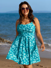 Twist-Front Floral Print Swim Dress
