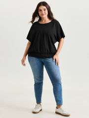 Batwing Sleeve Bubble Hem T-Shirt