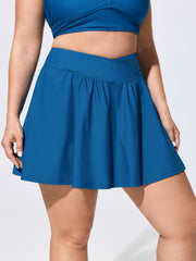 Overlap Waist Flowy Swim Bottoms