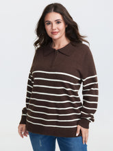 Supersoft Stripe Half-Zipper Collar Pullover