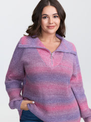 Colorful Striped Textured Polo Pullover