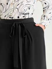 Side-Tie Wide-Leg Pants