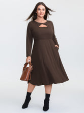 Supersoft Twisted Knot Cut-Out Midi Dress