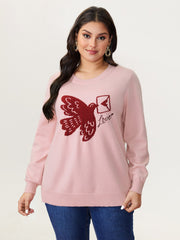 Romantic Pigeon Jacquard Pattern Pullover